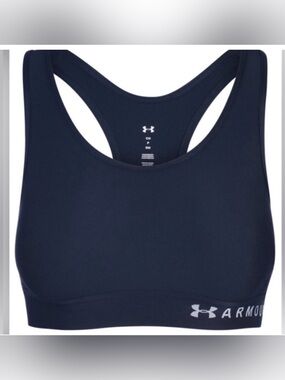 Under Armour 2 Pc Mid Compression Keyhole Back Sports Bras Black Extra Small NWT